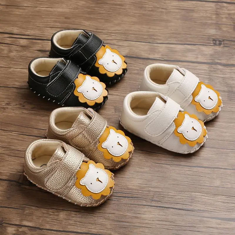 Весенне-Осенняя обувь для маленьких мальчиков и девочек Повседневная Удобная нескользящая Мягкая Обувь для малышей с рисунком льва из