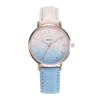 

Women Watch Individuality Leather Band Women Quartz Wrist Watch Casual Women Gradient Wristwatch relogio masculino Drop Shipping