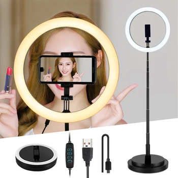 

Dimmable Selfie Ring Lamp Led Ring Light For YouTube Live broadcast Ring Phone Photography Lighting Camera Tripod Kit Equipment