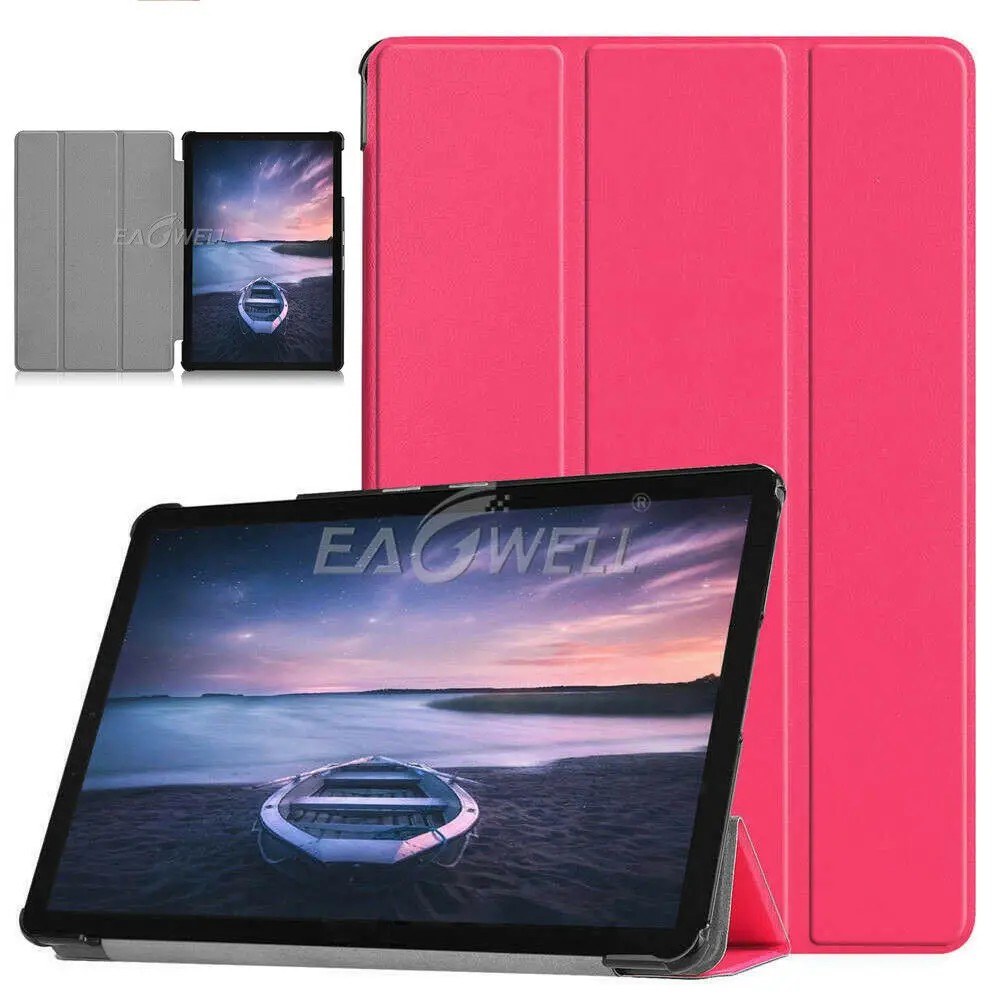 Rose Чехол-книжка из искусственной кожи с подставкой для Samsung Galaxy Tab A 10,5 дюймов SM-T590 T595 T597 чехол с тремя сложениями для автоматического сна смарт-чехол - Цвет: Rose