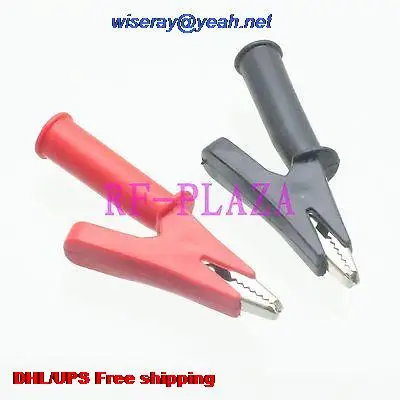 

DHL/EMS 100 Pairs Connector 53mm Alligator Clip Clamp Power Testing Probe for banana plug -A3