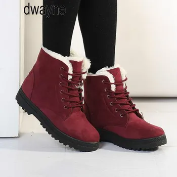 

New 2019 fashion fur female warm ankle boots women boots snow boots and autumn winter comfortable plus size 35-44 shoes fgb78