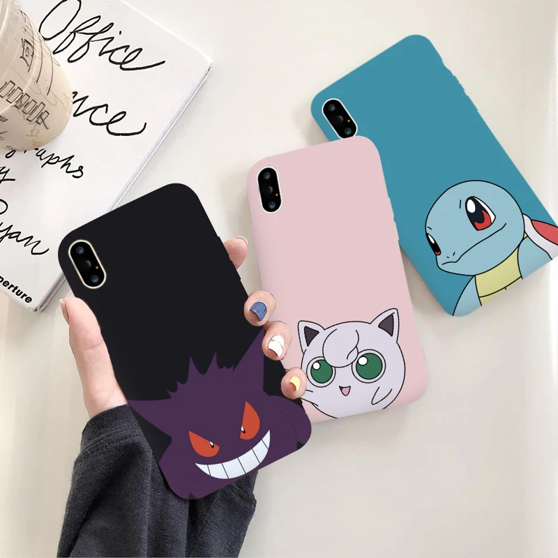 

IRONGEER Cartoon Jigglypuff Gengar Squirtle Soft Phone Couple Case for iPhone 6 6s 7 8 Plus X XS XR XSMax