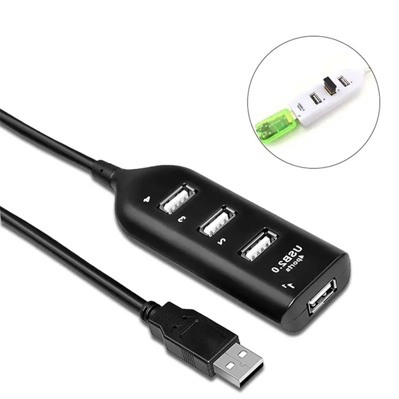 High Speed Micro Mini 4 Ports 2.0 USB HUB splitter Adapter For Laptop PC Notebook Receiver Computer Peripherals Accessories