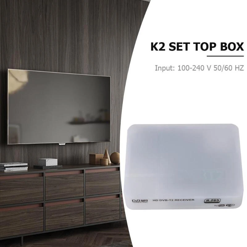 K2 Smart Tv Box приемник Mpeg4 H.264/H.265 Dvb-T2 цифровой наземный приемник Full-Hd цифровой телеприставка поддержка Wifi антенна