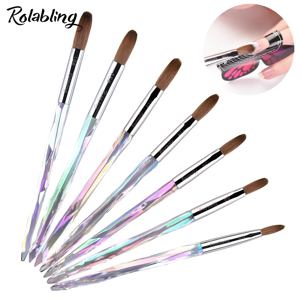 1pcs Symphony Diamond Nail Brush 7 Sizes Kolinsky Sable Acrylic Nail