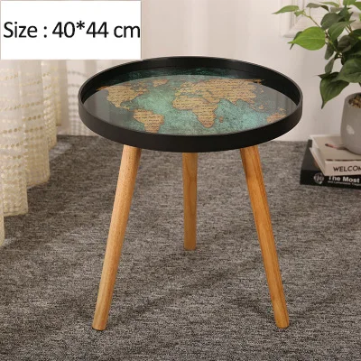 Green Map Strongwell, Маленький журнальный столик в скандинавском стиле, деревянные диванные приставные столы, мебель для гостиной, мини-круглый домашний декор, аксессуары - Цвет: Green Map