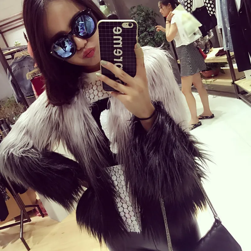 

Fashion Furry Faux Fur Coat Women Fluffy Warm Long Sleeve Female Outerwear Autumn Winter Coat Overcoat
