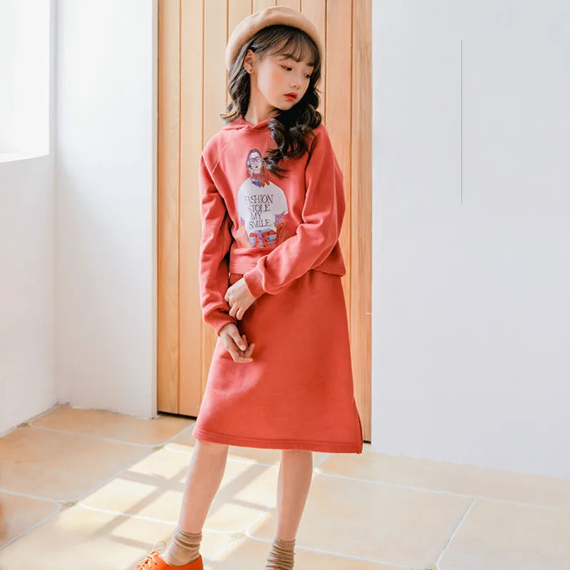 

Fashion Girls Dress Set 2019 Autumn and Winter Baby Girls Casual Sports Style Two Pieces Set Children Cotton Clothing Set, #8024