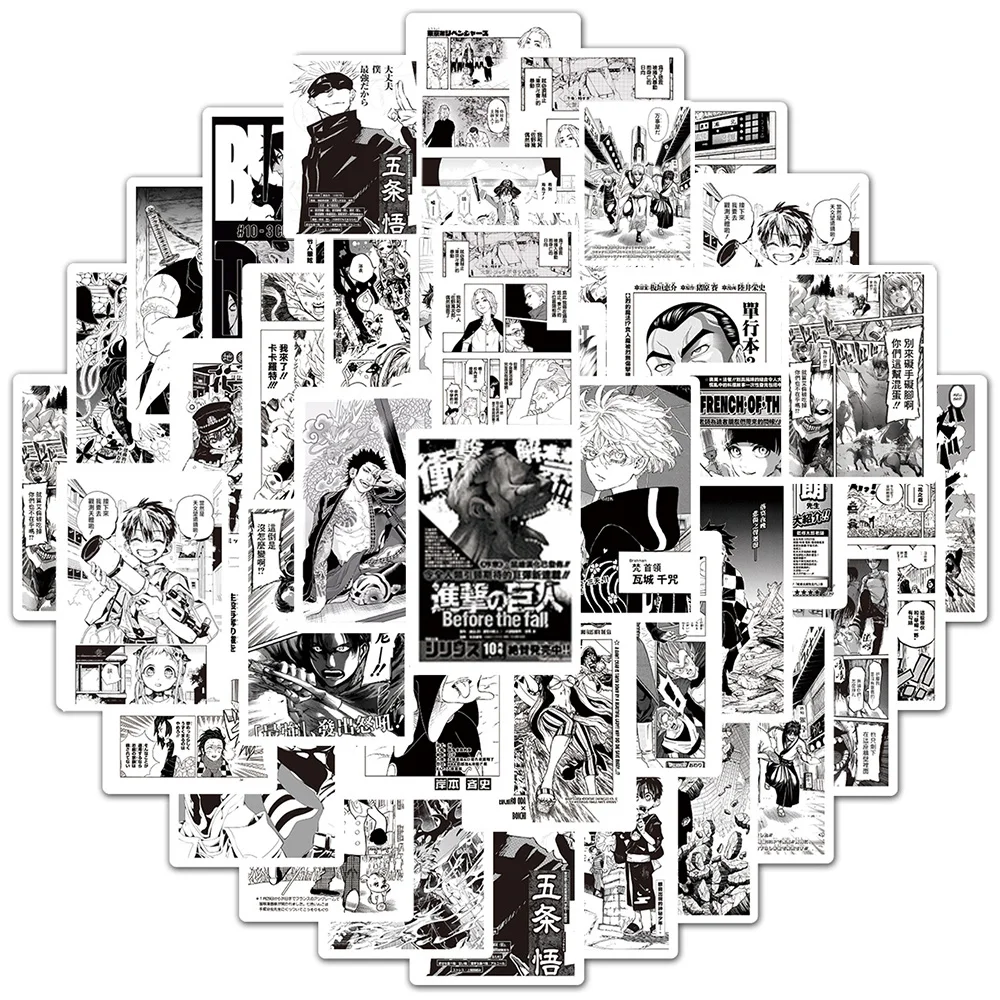 10/30/50/100PCS Mix Anime Demon Slayer Attack on Titan Stickers Poster Graffiti Decals Laptop Phone Luggage Car Sticker for Kids