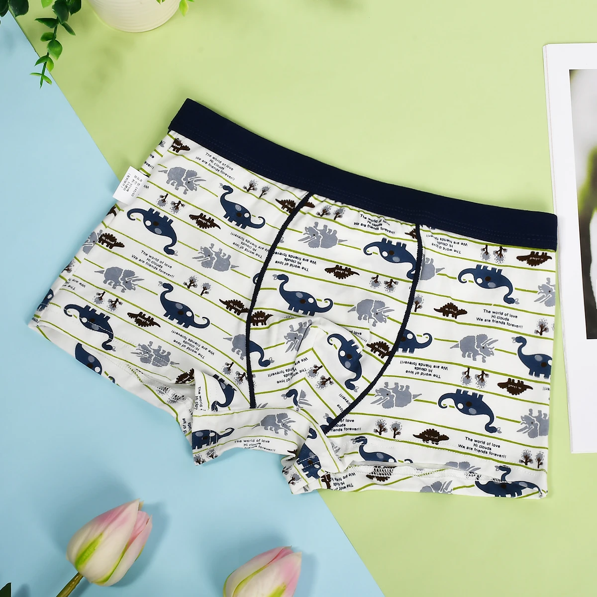 Комплект из 2 предметов хлопковое нижнее белье синего цвета для мальчиков