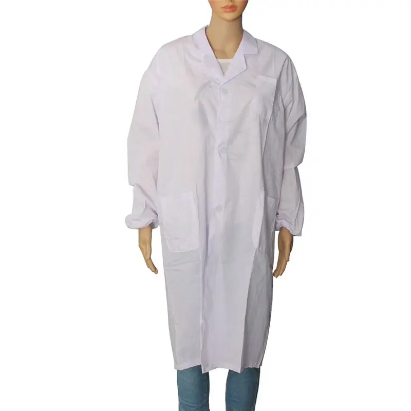 Унисекс белый лабораторный халат рукава Карманы медицинская лаборатория склад доктор рабочая одежда Больничная Униформа техника одежда