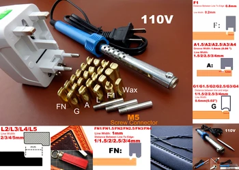 

28pc 110V Leather Craft Electric Edge Crease Machine Soldering Iron Replace Head Tip Tool Set Sewing Stitching Carve Stamp Knife