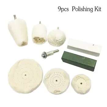 

9Pcs Polishing & Buffing Pad Polishing Mop Kit with Shank for Mag Wheels, Manifold, Aluminum, Stainless Steel, Chrome Pack