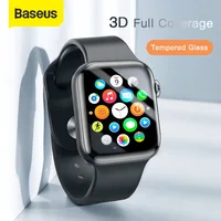 Baseus-Protector de pantalla de 0,2mm para Apple Watch, cristal templado de cobertura completa 3D para iWatch 4, 3, 2, 5, 6 SE