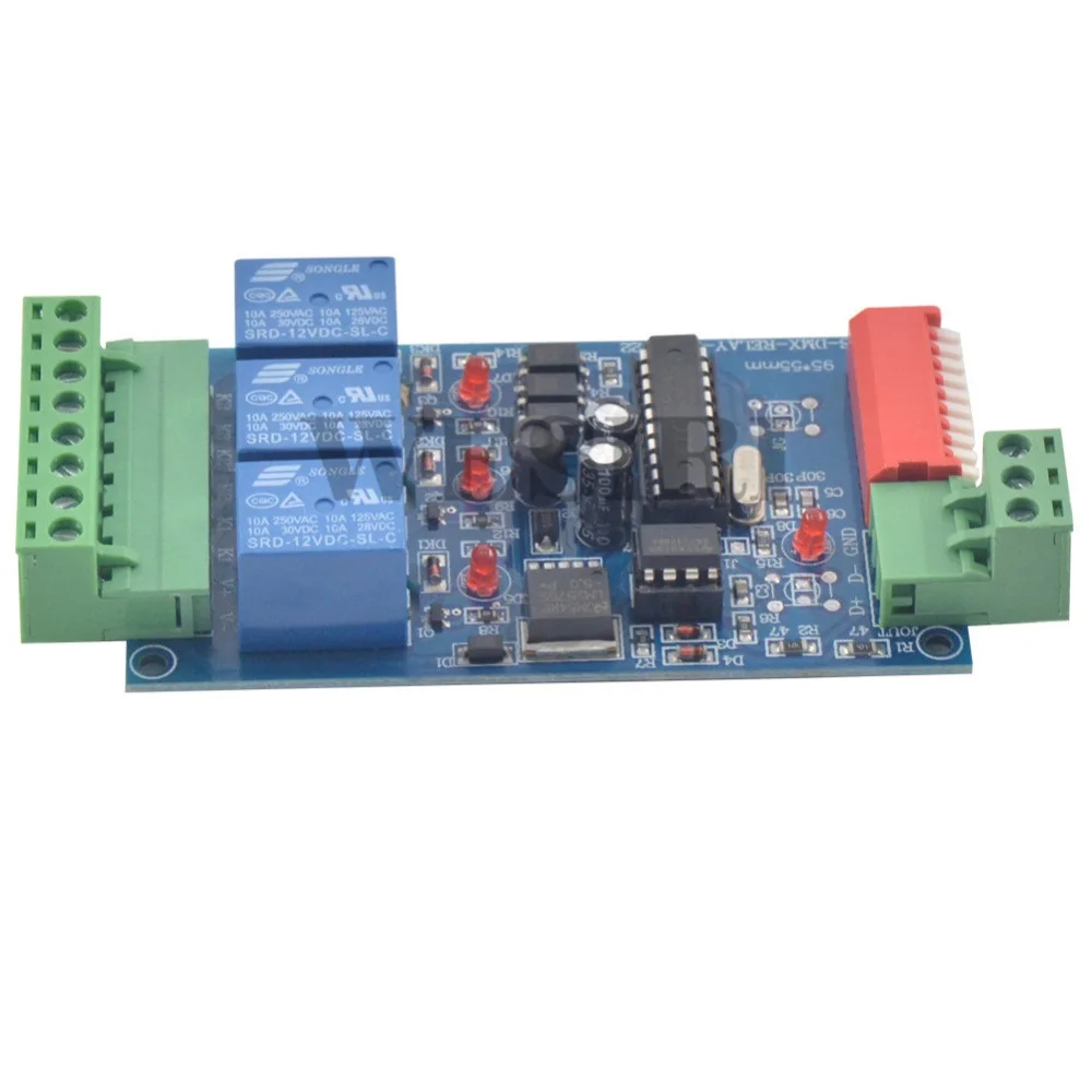 Dc12в 10A* 3 канала DMX512 реле 3CH 3 группы переключатель включения и выключения светодиодный контроллер Диммер декодер