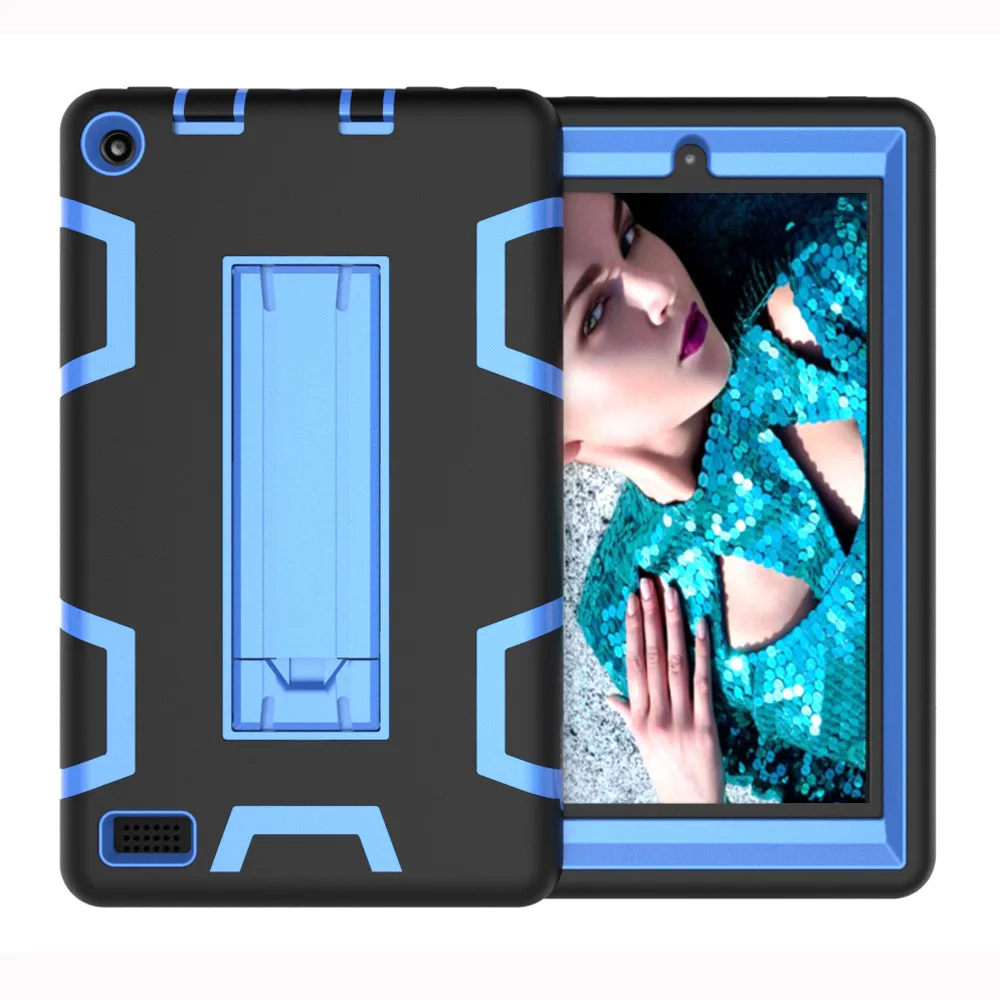 Для Amazon Kindle Fire 7 в сборе сверхмощный Чехол ударопрочный планшет силиконовый Жесткий Чехол подставка чехол# G4 - Цвет: D