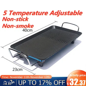 

1500W Electric BBQ Grill Ovens Korean Home Ultra-thick Non-Stick Electric Tools For Barbecue Cooking Stove Non-stick Hotplate