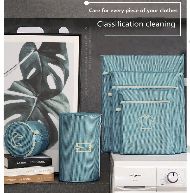 Description Picture 4 of itemEmbroidery Washing Machine Laundry Bag Underwear Bra Socks Wash Net Large Capacity Clothes Storage Pouch Mesh Dirty Laundry Bags