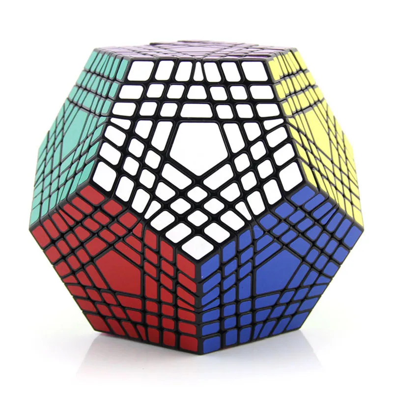 Черный ShengShou 7x7x7 Megaminx профессиональная образовательная разведка волшебный куб ультра-Гладкий кубар-Рубик на скорость 7x7 детские игрушки подарок - Цвет: Черный