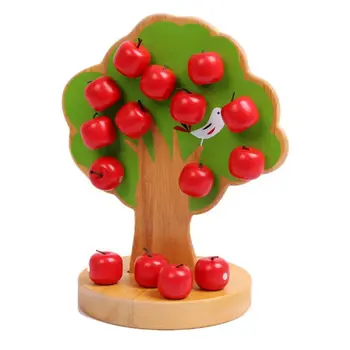 

Wooden math toys learning education educational Magnetic apple tree for children boys