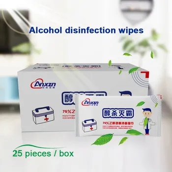 

Disinfection Wipes Sterilization Ethanol 75 Alcohol Wipes Anti-Epidemic Supplies Anti-Virus Portable 25pc / Box