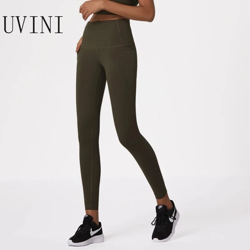 Мягкие нейлоновые спортивные Леггинсы для йоги с высокой талией женские