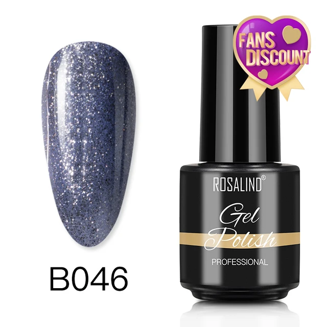 ROSALIND 7ml Gel Polish Semi Permanent Nails Gel Polish Soak Off UV LED Base Top Coat Vernis Nail Art Glitter Gel Varnish SLA-B046