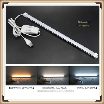 

USB 35cm LED Lamp Bookcase Lamp 3 Colors Switch Cabinet Book Lamp Reading Light Lampara Escritorio Bedroom Table Lamps Bar Light