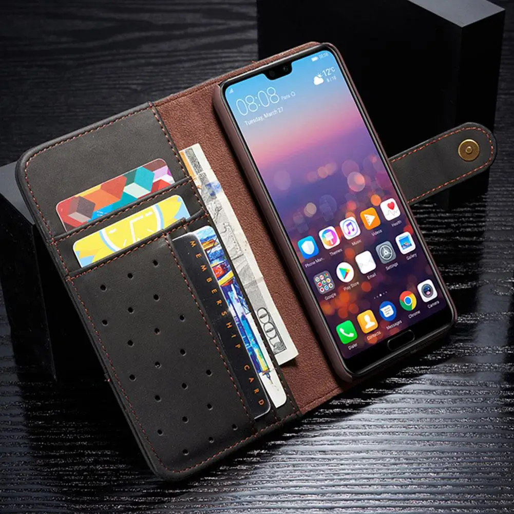 Вертикальный чехол для телефона HUAWEI P20 LITE/NOVA 3E в деловом стиле ретро из воловьей кожи с ремешком и кнопкой D20