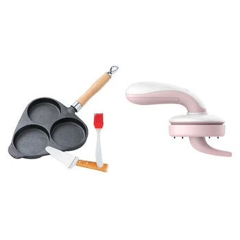 

USB Car Model Vacuum Cleaner Desktop Coffee Pink & Cast Iron Omelette Egg Burger Fried Egg Pot Pancake Pan with 3-Mold