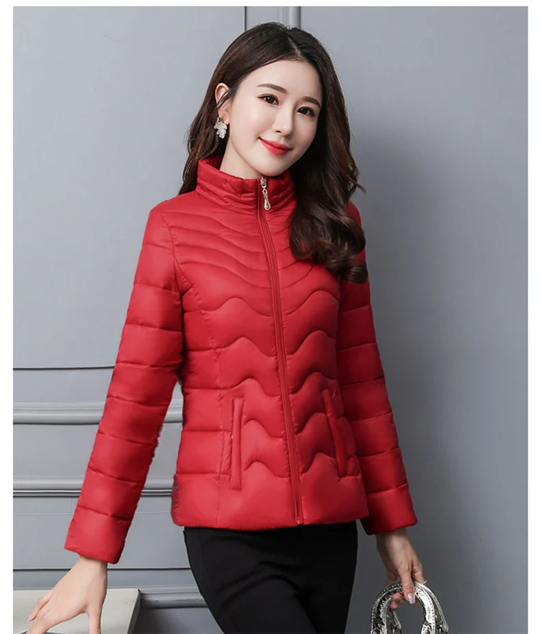 Новая осенне-зимняя женская куртка плюс размер 4XL Мягкое хлопковое Стеганое пальто женская зимняя короткая парка пуховик с волнистым узором