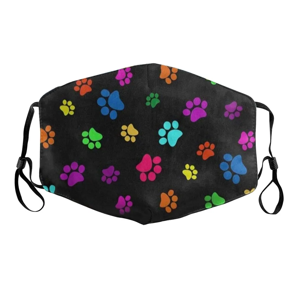 Halloween Mask Cosplay Funny Colorful Print Dog Paw Face Mouth Dustproof Windproof Haze Can Filter Washable Reusable | Тематическая