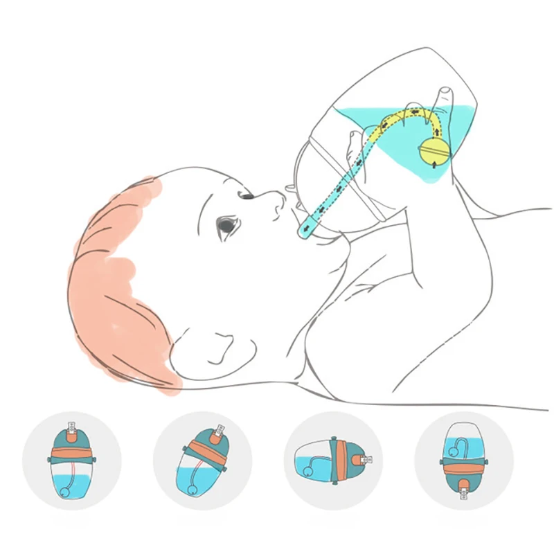 320ml Baby Straw Cup with Handl Cartoon Animal Baby Drinking Feeding Bottle Cup With Shoulder Strap for kindergarten baby 6month