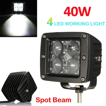 

40W 12V 24V 4000LM 4 LED Work Light Fog Lamp 6000K Spot LED Light Car Lamp for Motorcycle Tractor Boat 4WD Offroad SUV ATV ATV