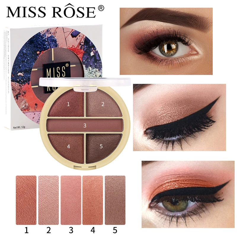 MISS ROSE Новинка 5 цветов Тени для век жемчужная фотосессия водостойкие мерцающие