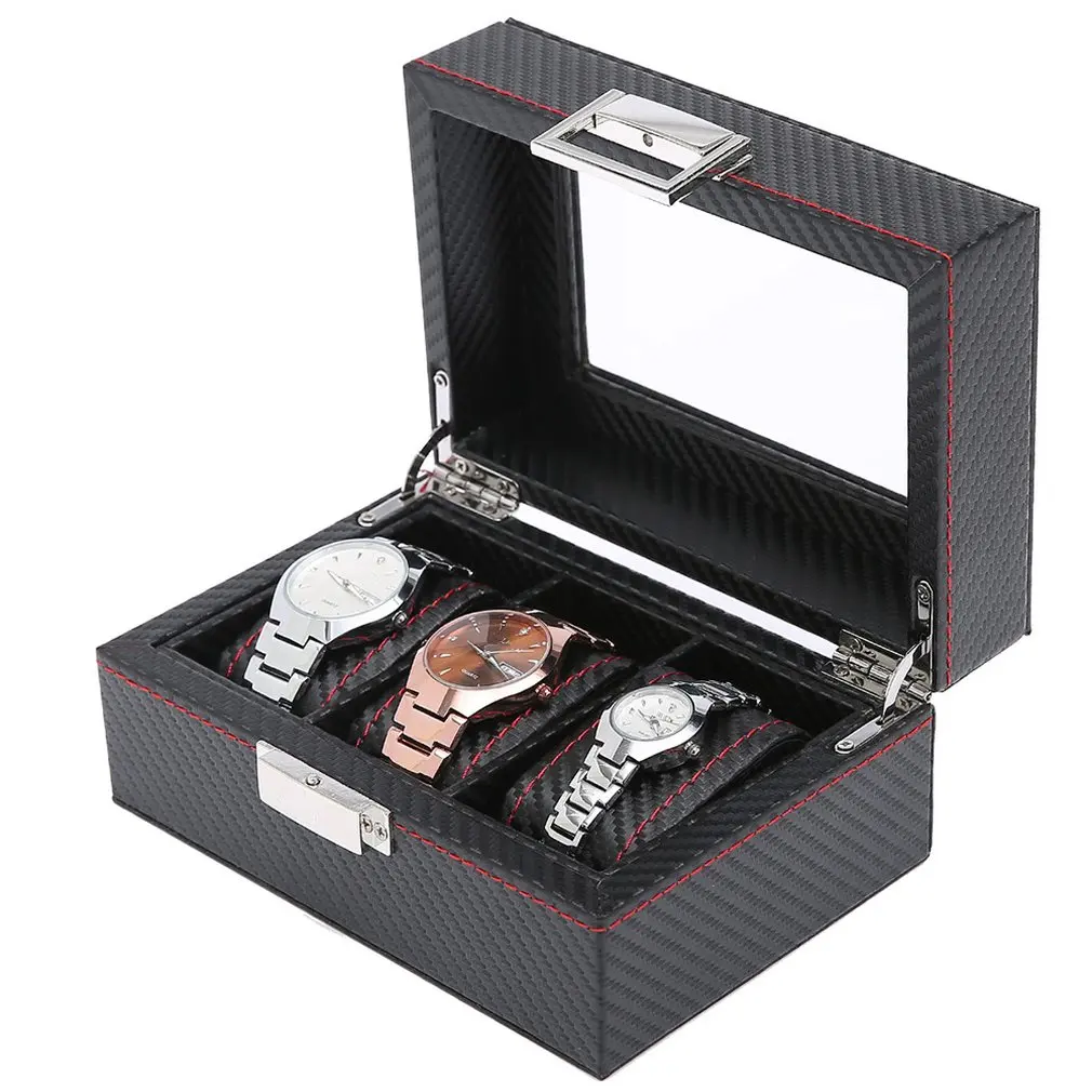 Деревянная коробка для часов Подарочная коробка для хранения с ключом открытое окно коробка для хранения часов краска спрей краска W03-T профессиональная Мода