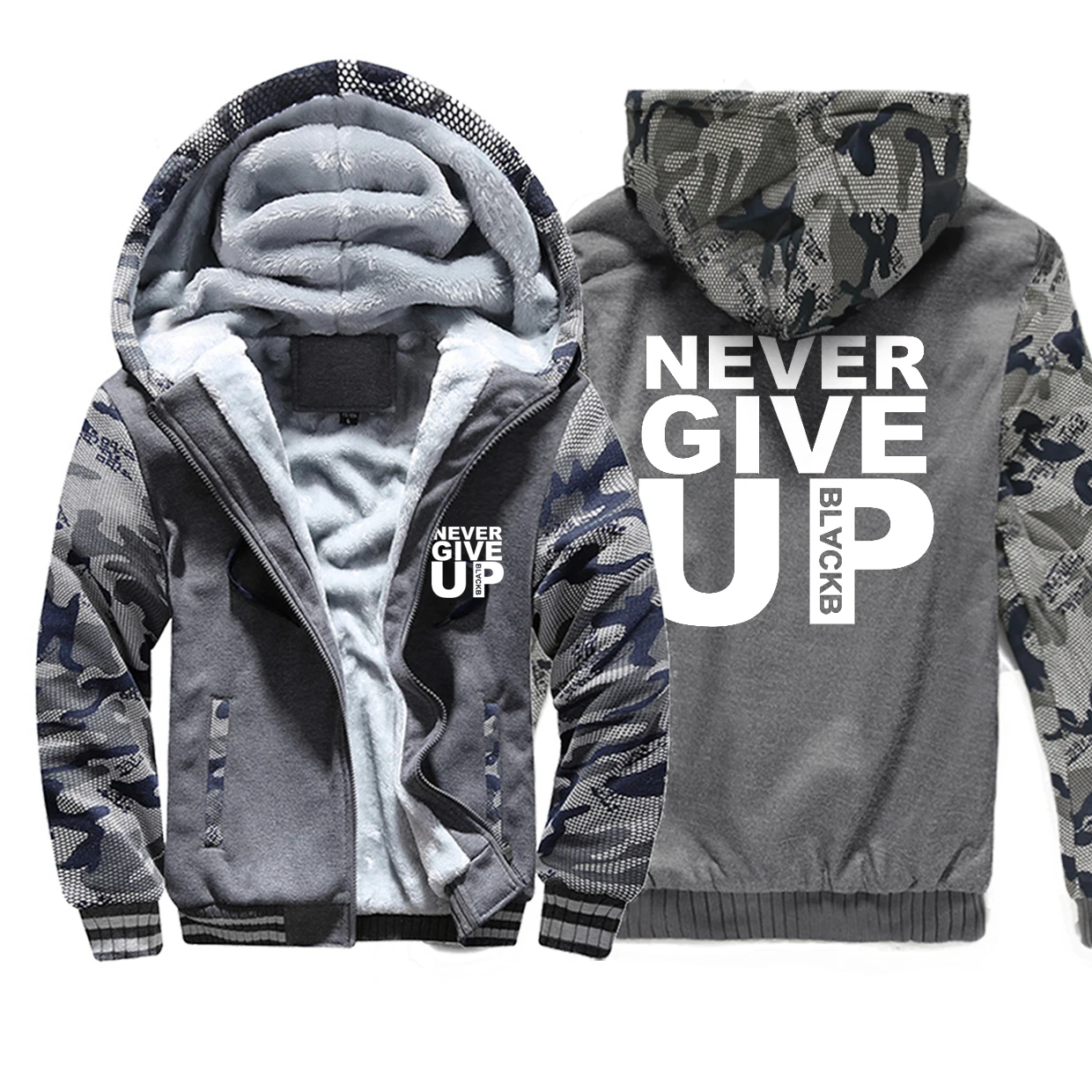 Толстовка с надписью Never Give Up, мужская куртка с надписью «You'll Never Walk Alone», Осень-зима, повседневная Толстая Мужская толстовка в стиле милитари - Цвет: Dark Gray