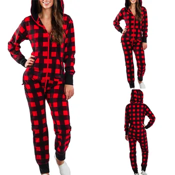 

Winter Woman's Plus Size Hooded Christmas Home Pajamas One Piece Adult Onesie Women Superman Nightwear Jumpsuit Sleepwear 40