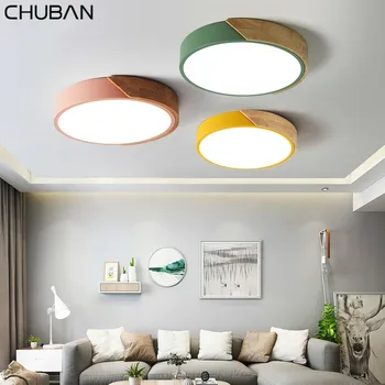 

Nordic Oak App Dimmable Fixture Led Ceiling Lights Living Room Round Multicolor Alloy Led Ceiling Lamp Bedroom Led Ceiling Light