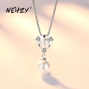 

NEHZY 925 sterling silver new ladies fashion jewelry high quality crystal zircon pearl pendant necklace length 45CM