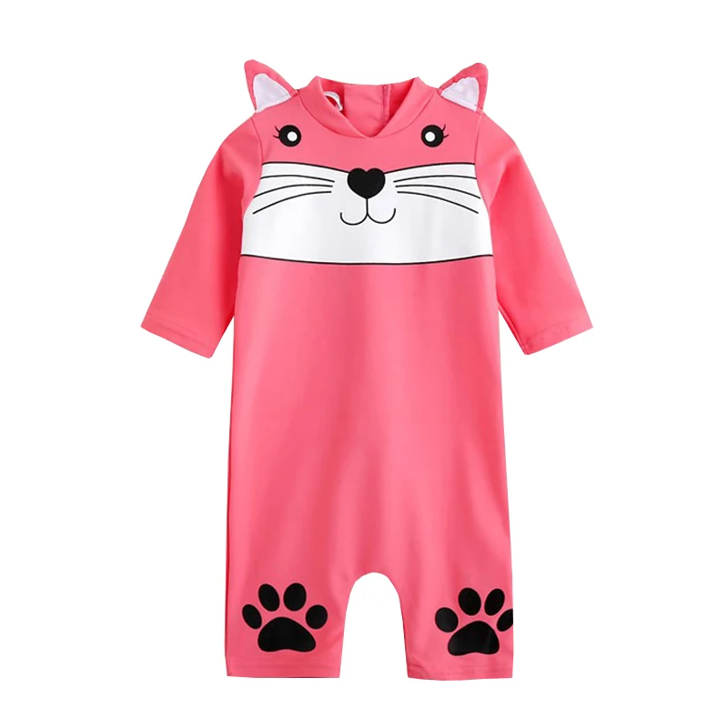 Children's swimsuit girl's one piece long sleeve sunscreen baby 1-8 children's boy Korean baby cute beach Swimsuit Cover