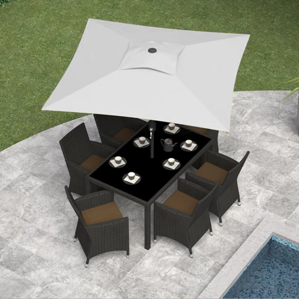 Beach Umbrella Solar Patio Umbrella Square Patio Umbrella Polyester Parasol Canopy 2x2m Sunshade Garden Umbrella Home Accessories Anti-UV Outdoor Cover