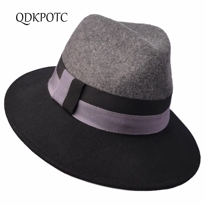 QDKPOTC Осень Зима Новая Женская шерстяная фетровая модная цветная подходящая фетровая шляпа женская Европейская американская шляпа для джаза