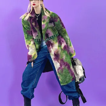 

DEAT 2020 new winter fur colored turn-down collar full sleeves removeable straight warm thickness windbreaker WO47706