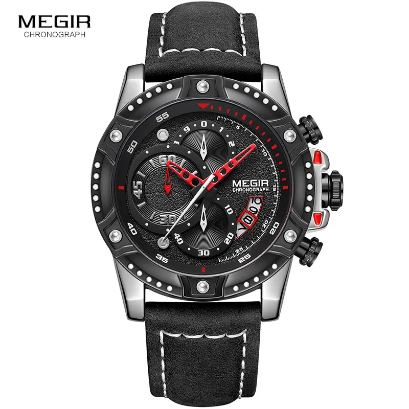 MEGIR Relogio Masculino спортивные часы мужские лучший бренд класса люкс кварцевые мужские Хронограф Дата Военные Наручные часы водонепроницаемые 2130