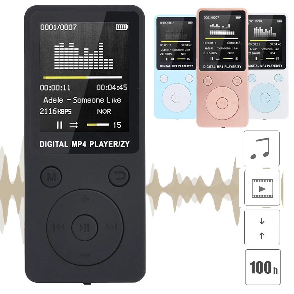 Портативный MP 3 4 Lossless Звук Музыкальный плеер fm-рекордер проигрыватель Walkman мини Поддержка музыки, Радио, запись, электронная книга