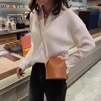 

Creative Clip Shoulder Crossbody Bags PU Leather Women Chain Messenger Bag