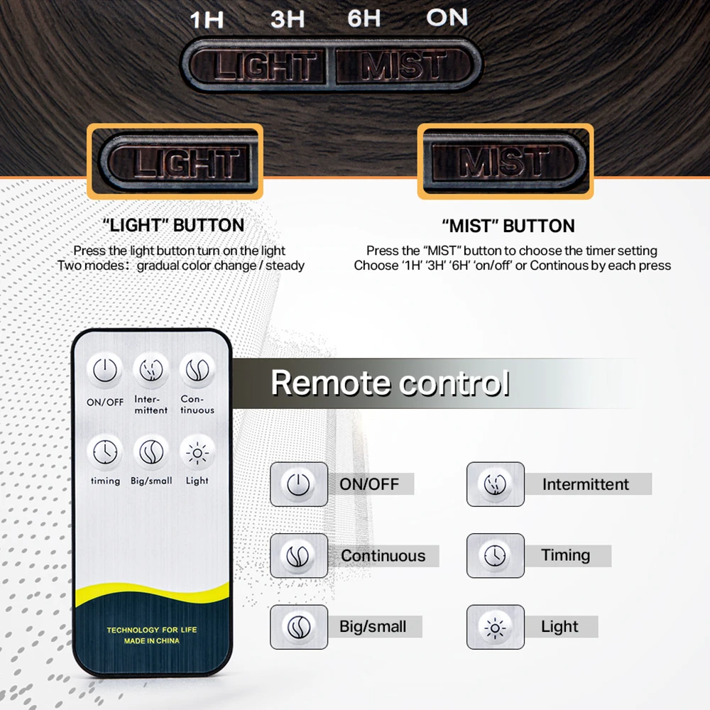 Remote Control Ultrasonic Air Humidifier with 7 Color LED Light pa_cb5feb1b7314637725a2e7: