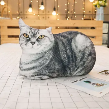 

2020 Popular 7 SKU 50cm PP Cotton Simulation 3D Stuffed&Plush Cat Pillow Toys for Children's Gift or Home Decoration